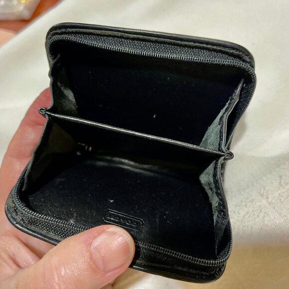 Small Polished Black Zipper Wallet by Coach - EUC - Picture 3 of 3